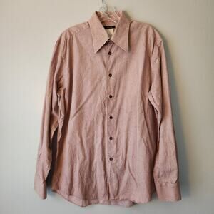 Versace Classic Dress Shirt Men's 16 Lilac Abstract Button Quiet Luxury Designer